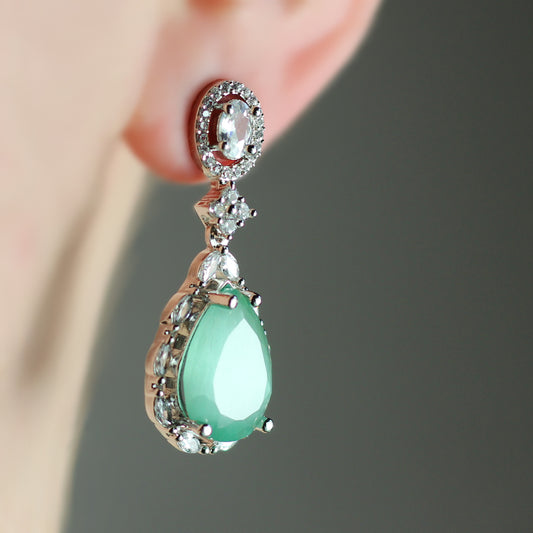 Mint Zircon Drop Earring - Rabal