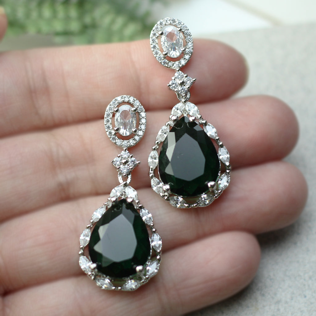 Green Zircon Drop Earring - Rabal