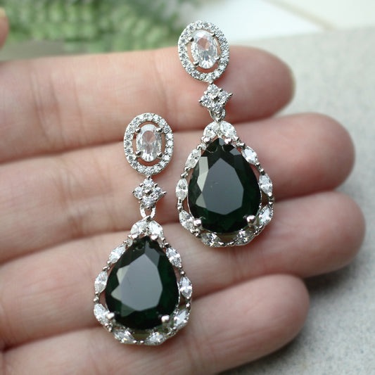 Green Zircon Drop Earring - Rabal