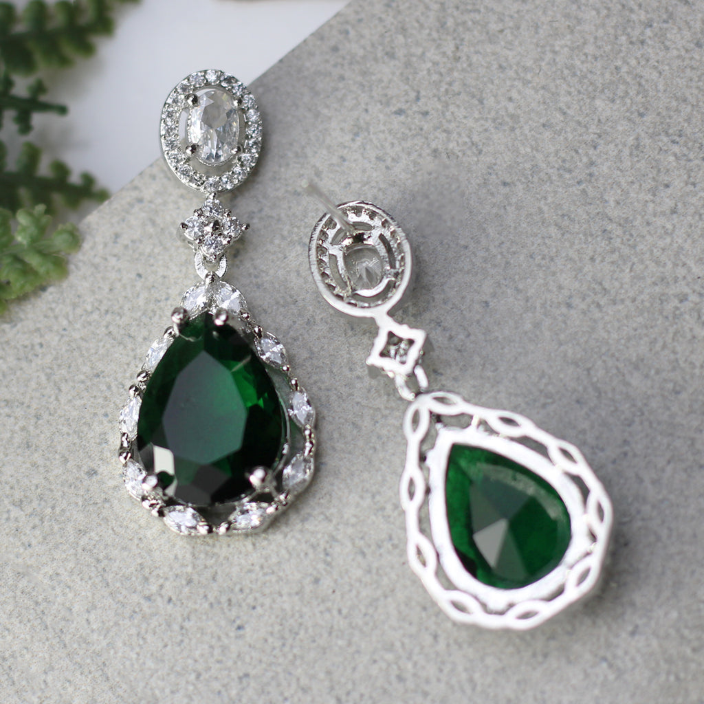 Green Zircon Drop Earring - Rabal