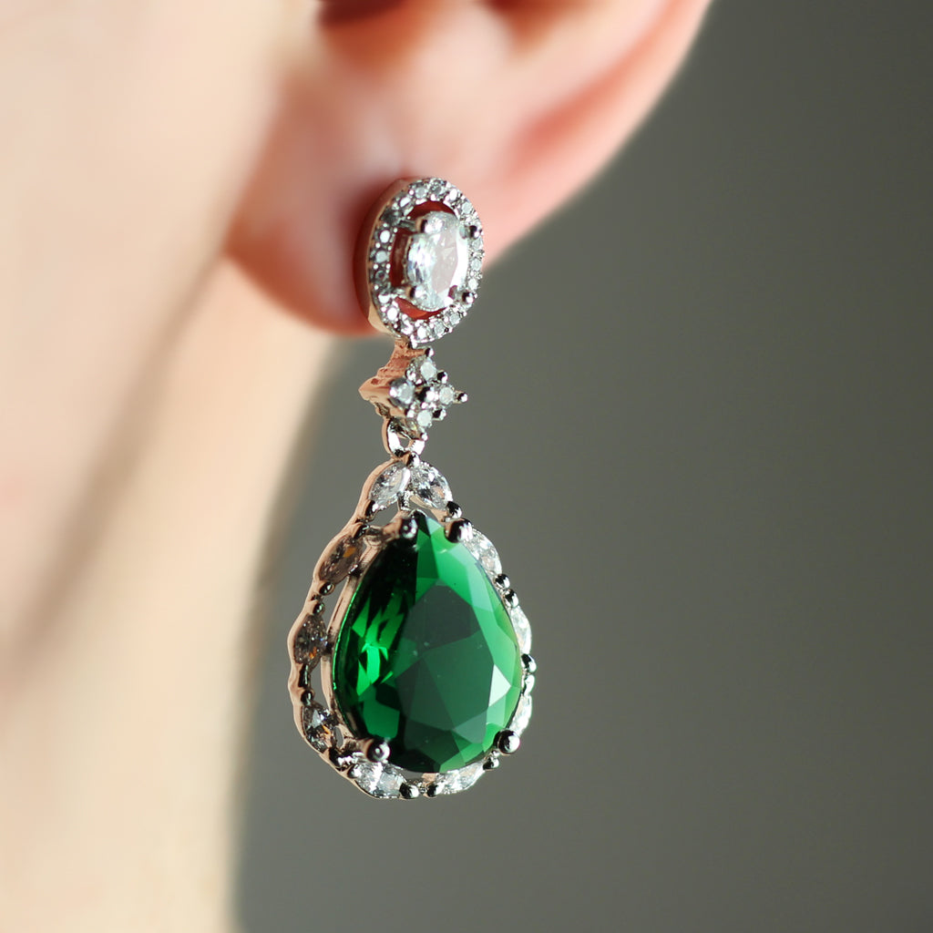 Green Zircon Drop Earring - Rabal