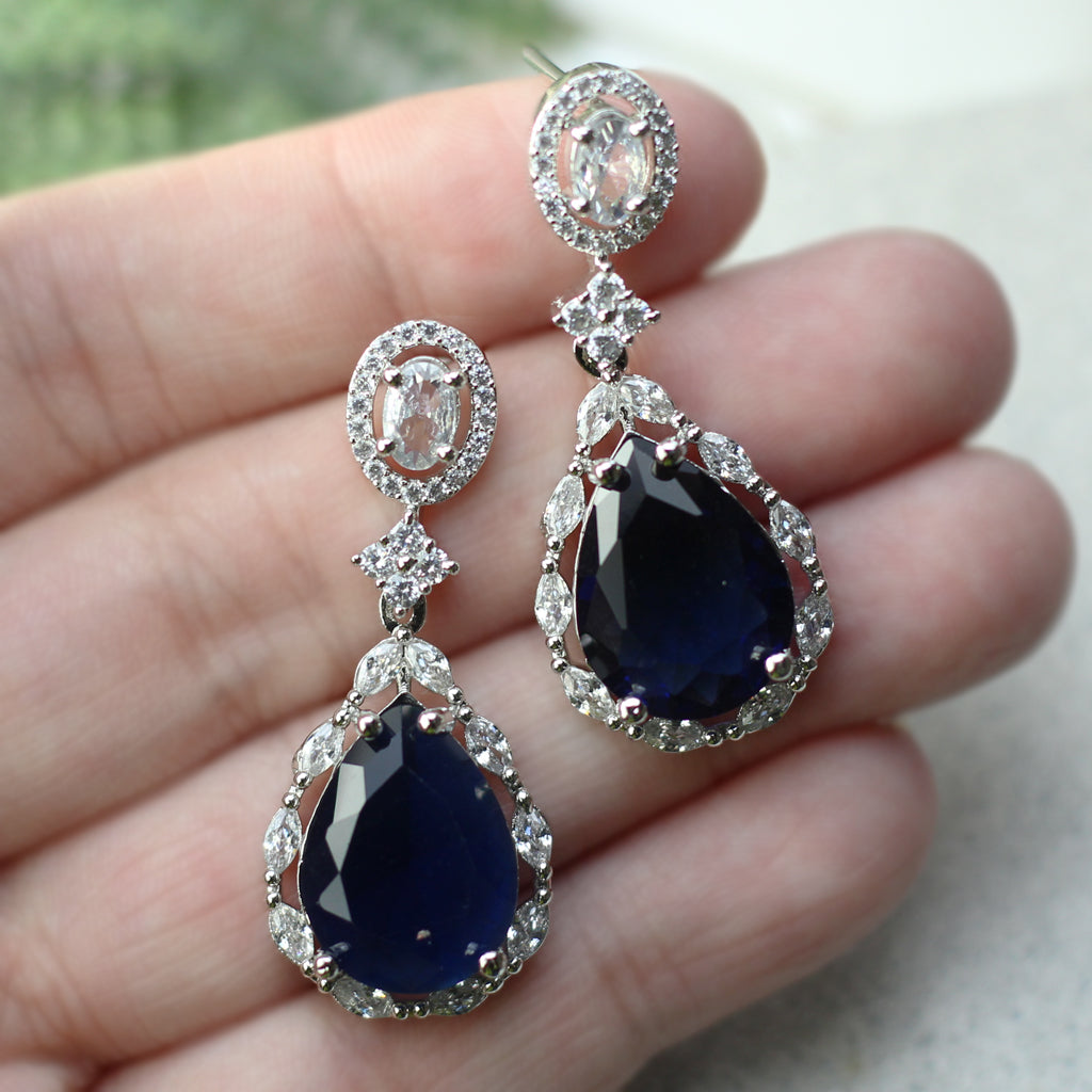 Blue Zircon Drop Earring - Rabal