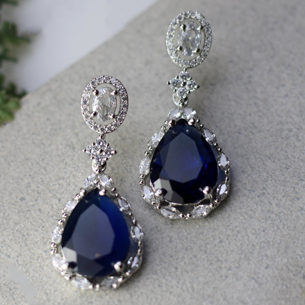 Blue Zircon Drop Earring - Rabal