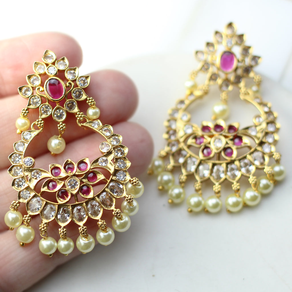 Ruby Flower Drop Earring - Rabal