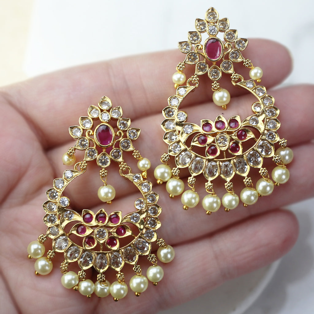 Ruby Flower Drop Earring - Rabal
