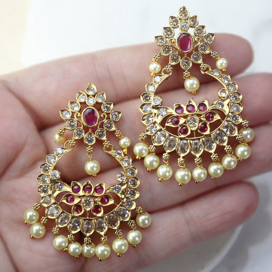 Ruby Flower Drop Earring - Rabal