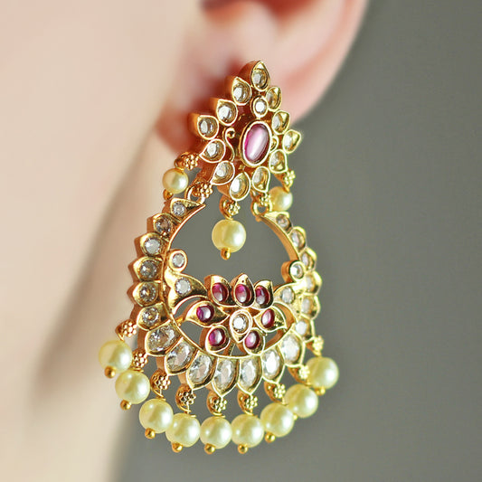 Ruby Flower Drop Earring