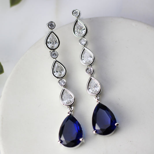 Blue Kundan Drop Earring - Rabal