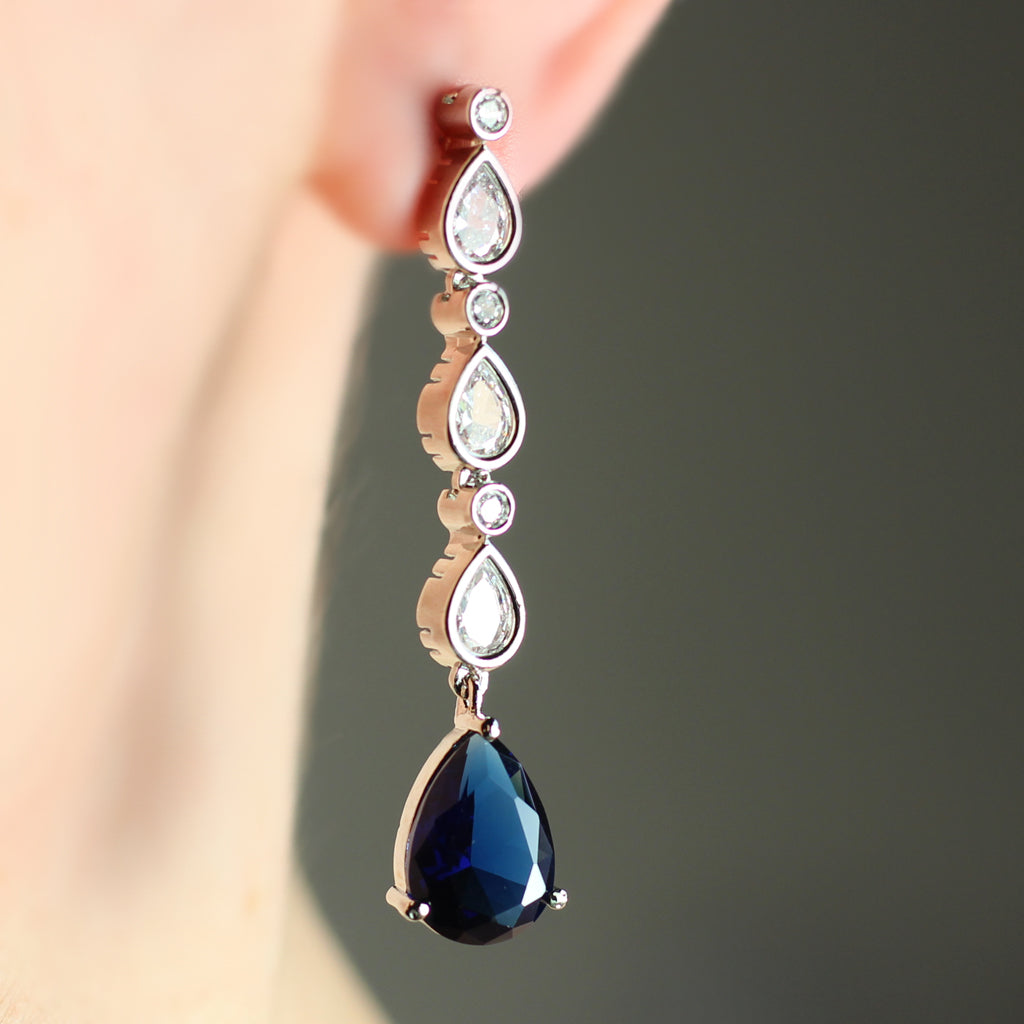 Blue Kundan Drop Earring - Rabal
