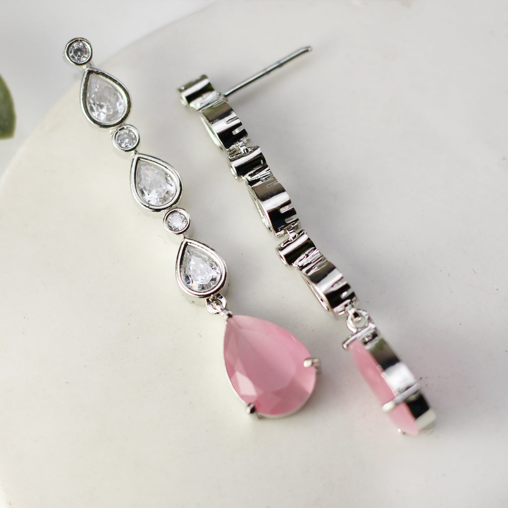 Pink Kundan Drop Earring - Rabal