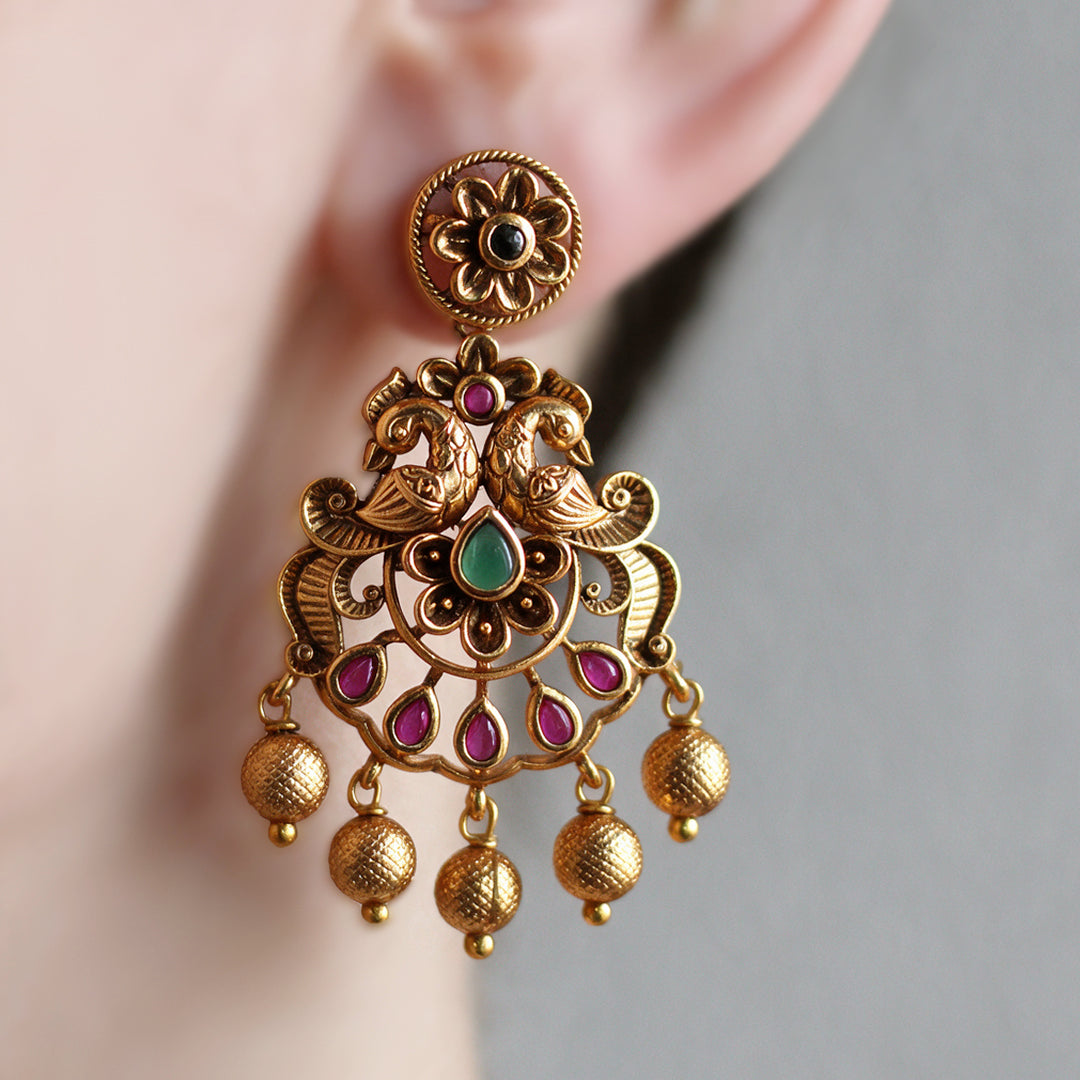 Traditional Bird Drop Earring - Rabal