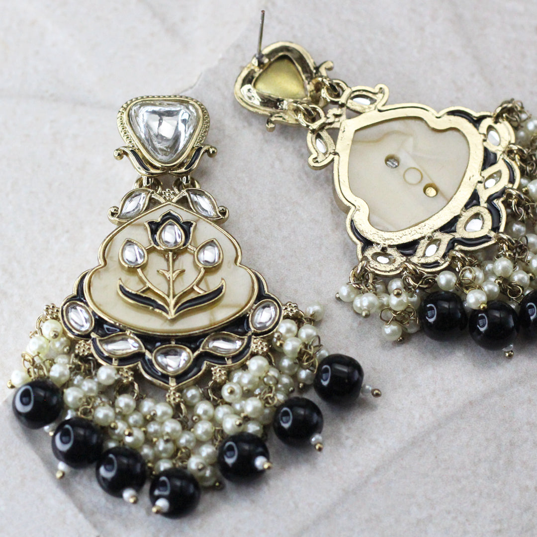 Enamel Black Drop Earring