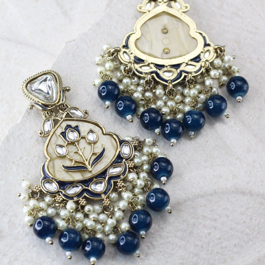 Enamel Blue Drop Earring