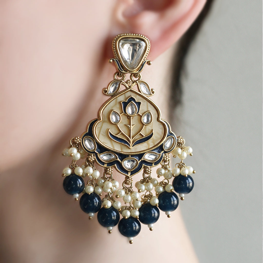 Enamel Blue Drop Earring