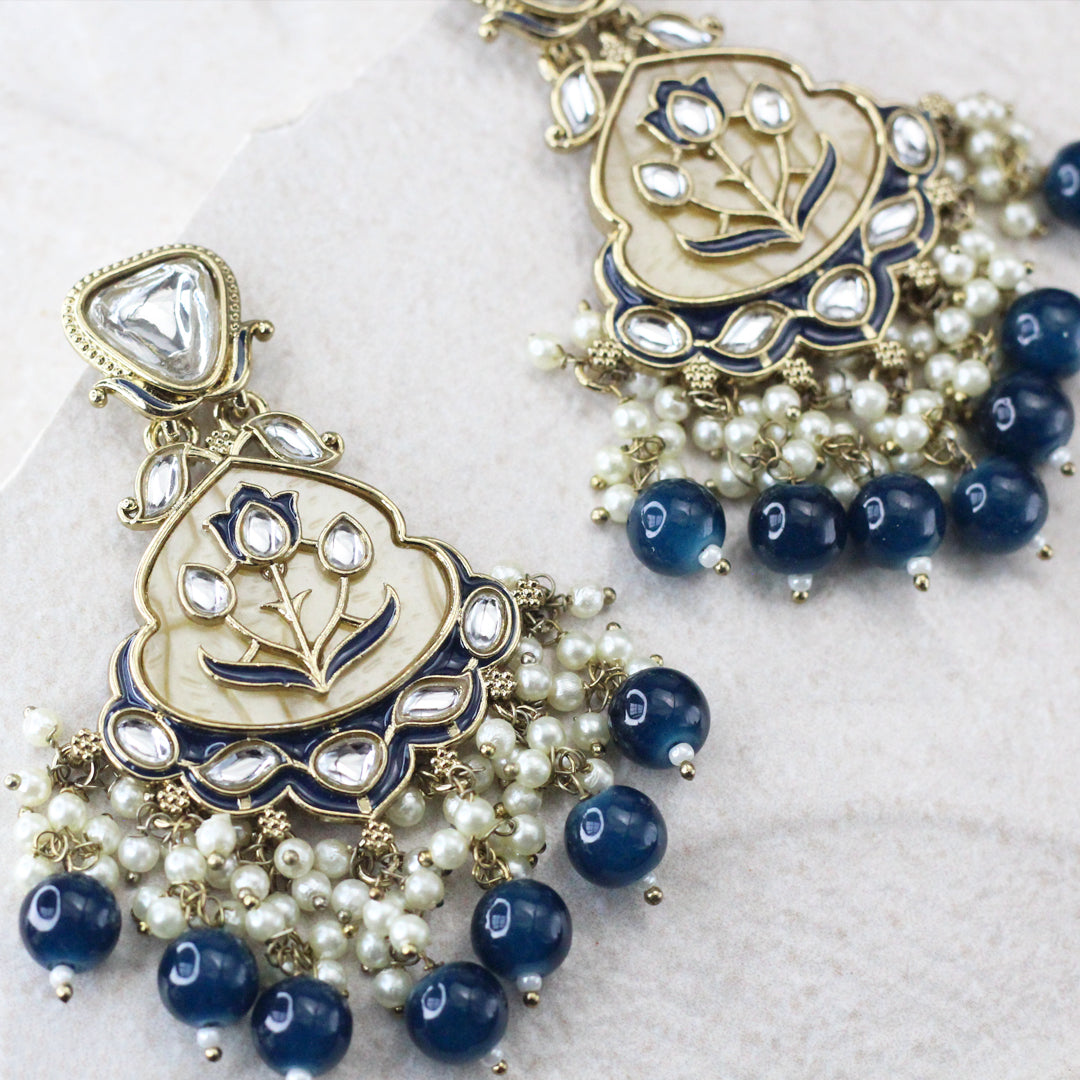 Enamel Blue Drop Earring