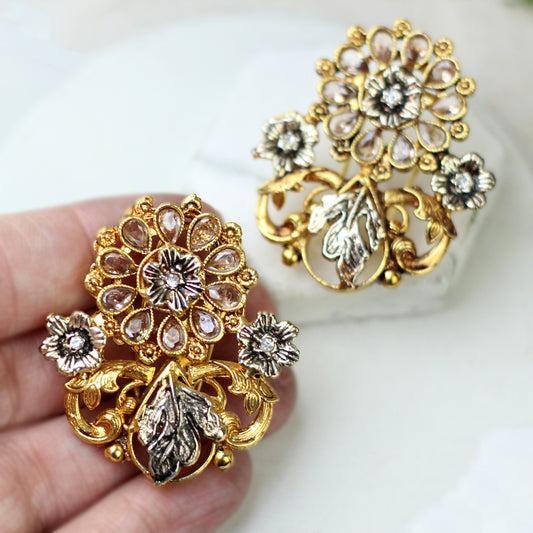 Champagne Floral Drop Earring