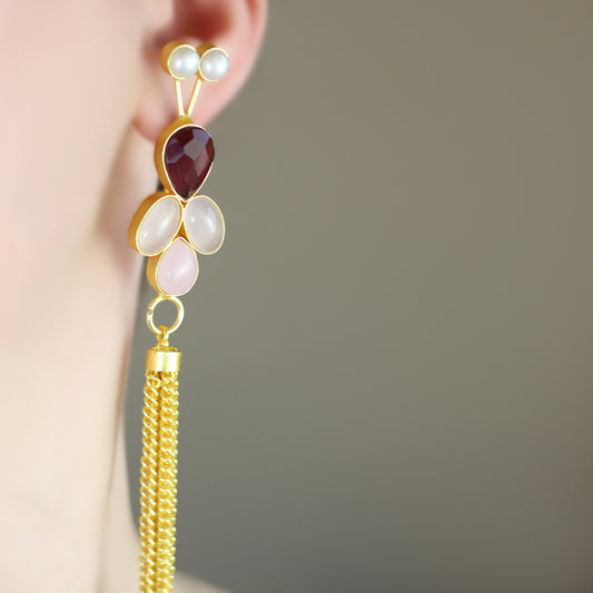 Statement Long Pearl Tassel Earring