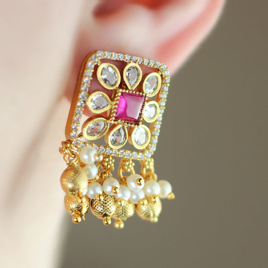 Statement Ruby Stud Earring