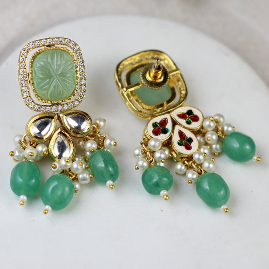 Statement Kundan Drop Earring