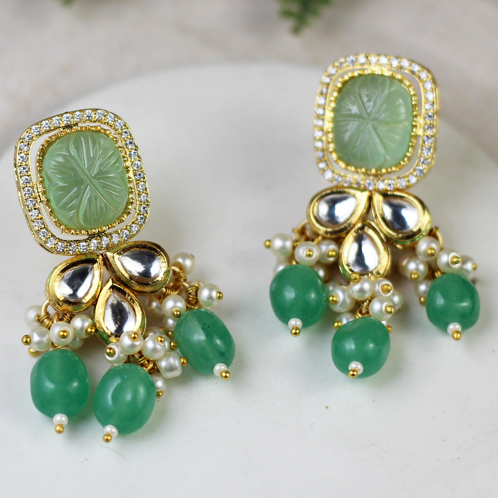 Statement Kundan Drop Earring