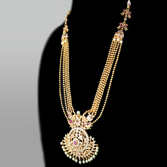 Ruby Beaded Long Mala (Slight Defect - Prepaid Orders Only) - Rabal