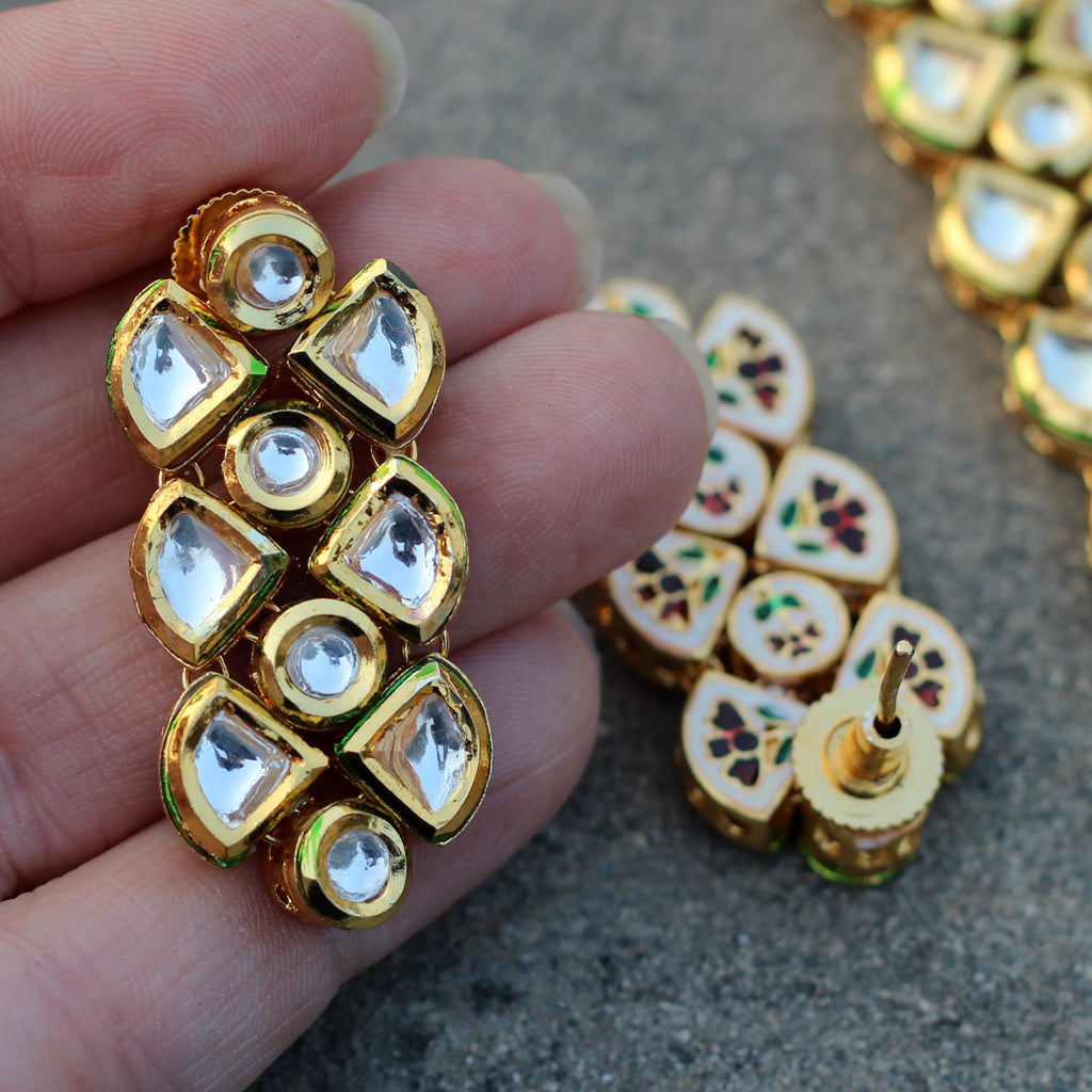 Kundan Layered Stud Earring