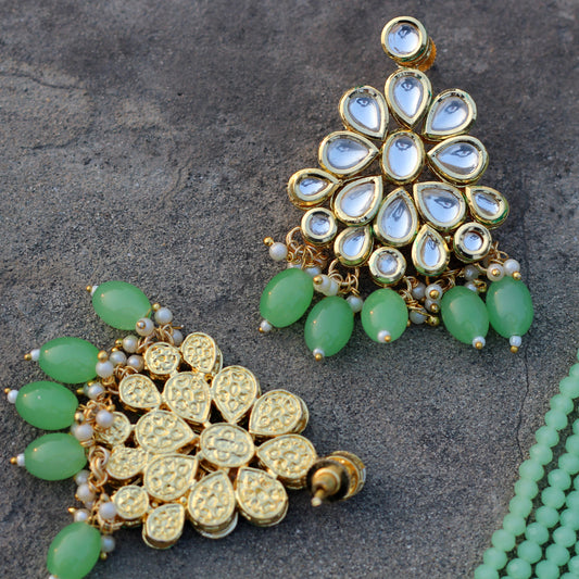 Light Green Kundan Drop Earring