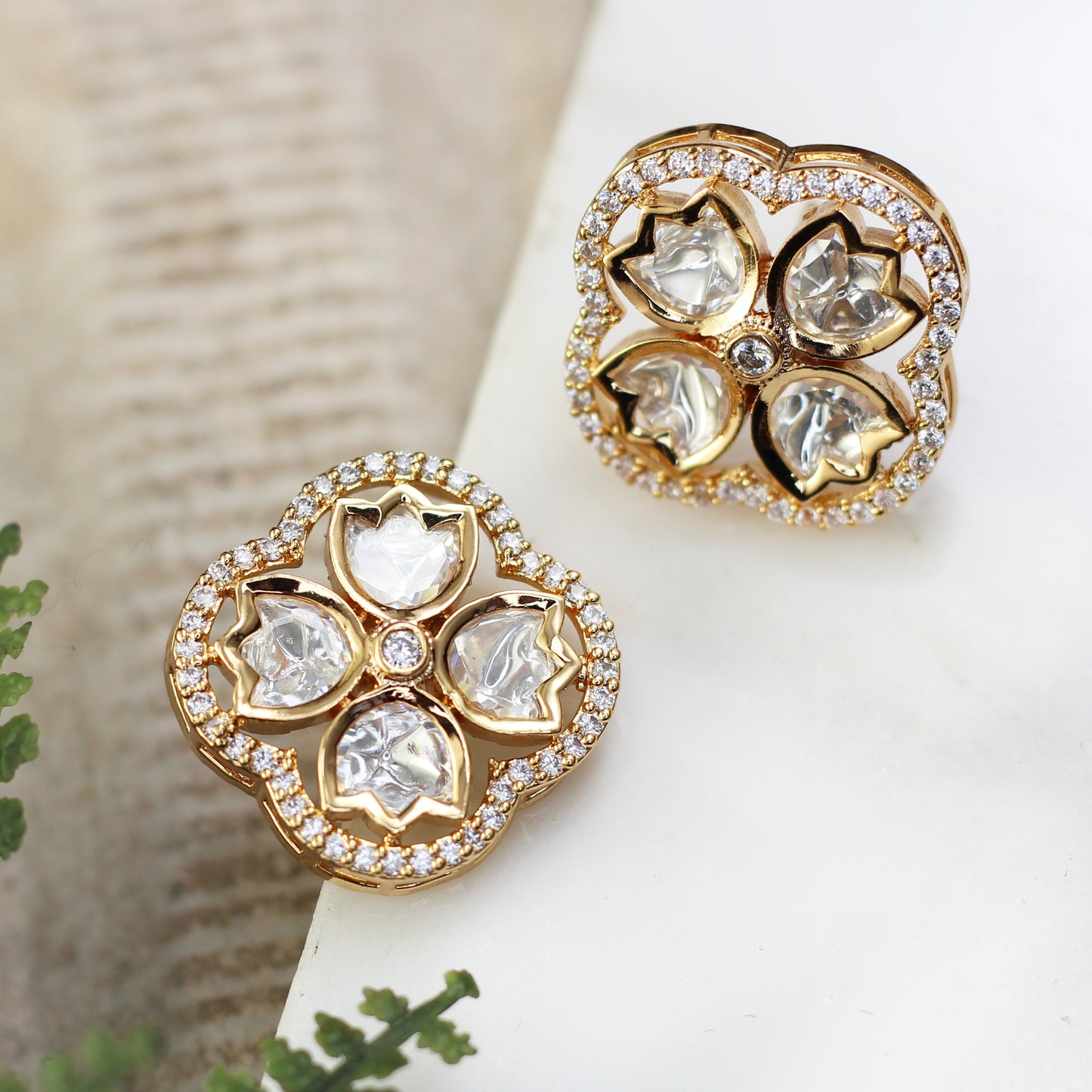 Kundan Flower Stud Earring