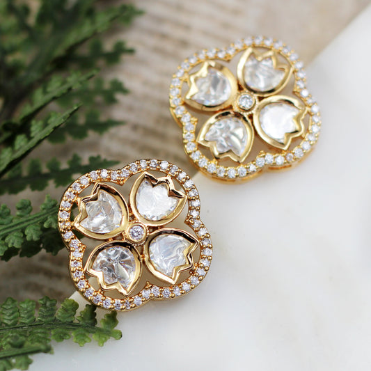 Kundan Flower Stud Earring