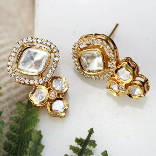 Kundan Pearl Stud Earring