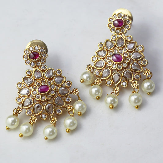 Ruby Pearl Drop Earring