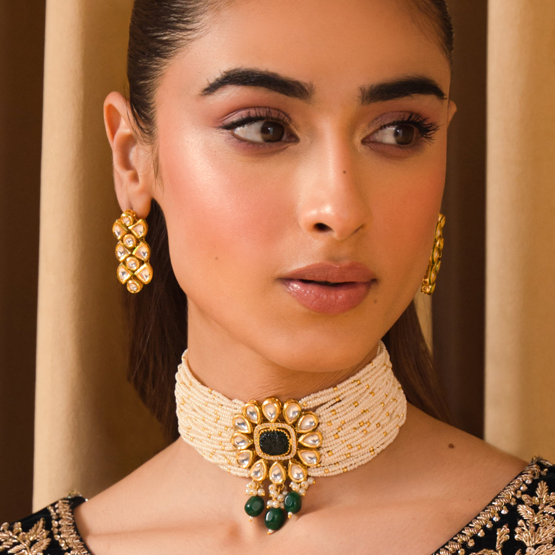 Kundan Layered Stud Earring