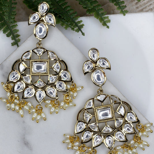 Bronze Kundan Drop Earring