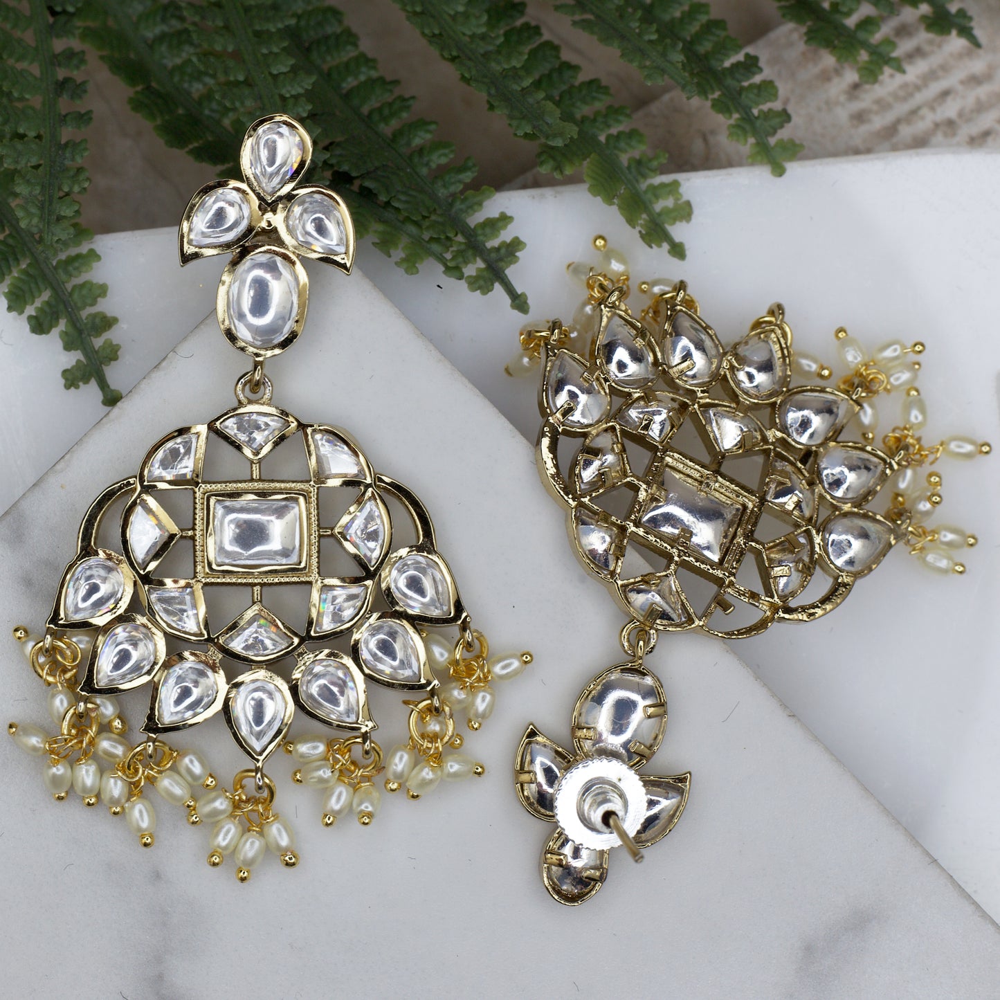 Bronze Kundan Drop Earring