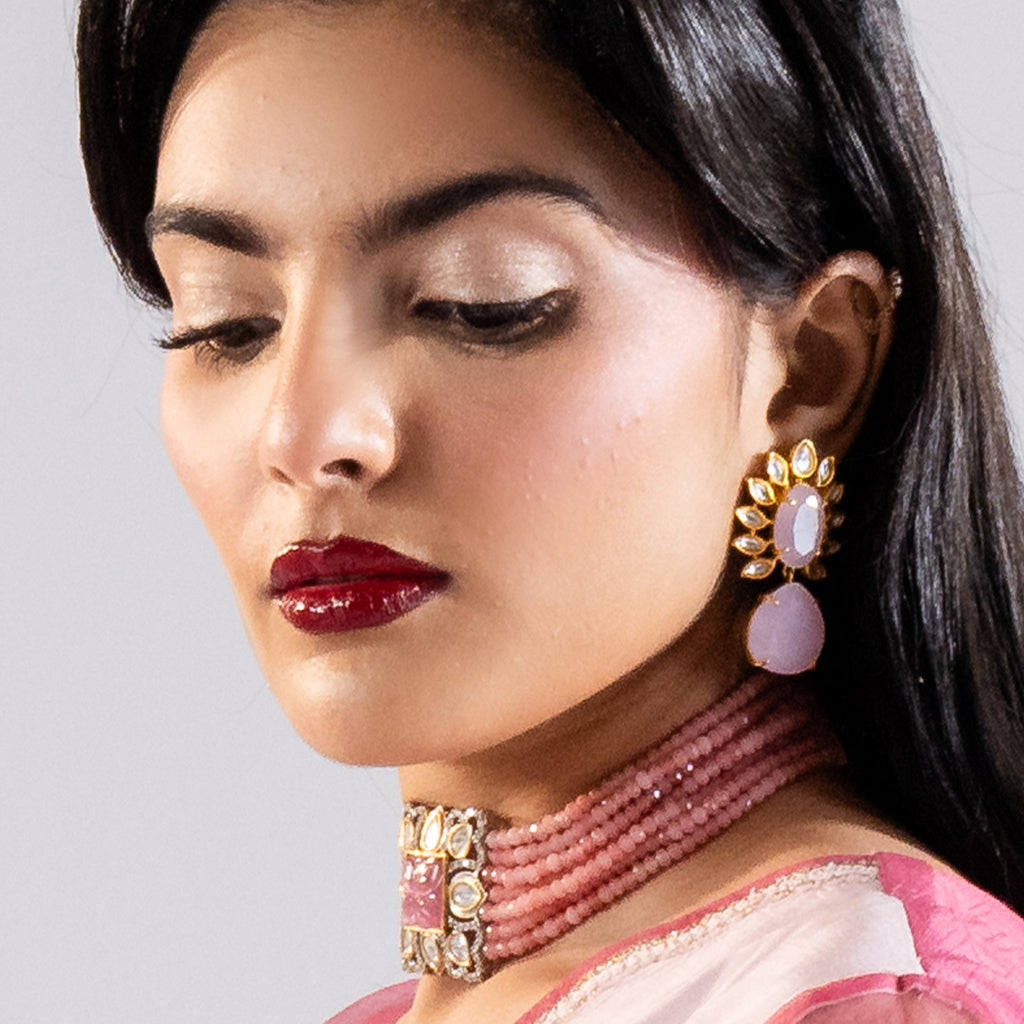 Statement Pink Drop Earring