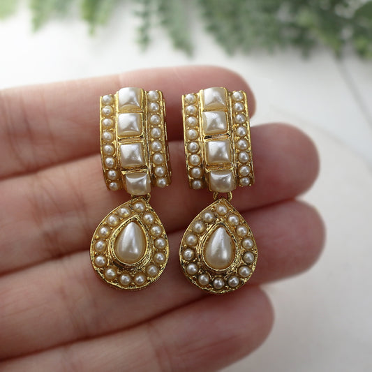 White Pearl Drop Earring - Rabal