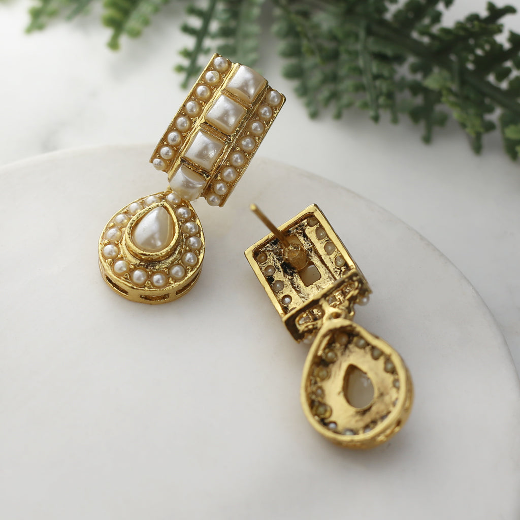 White Pearl Drop Earring - Rabal