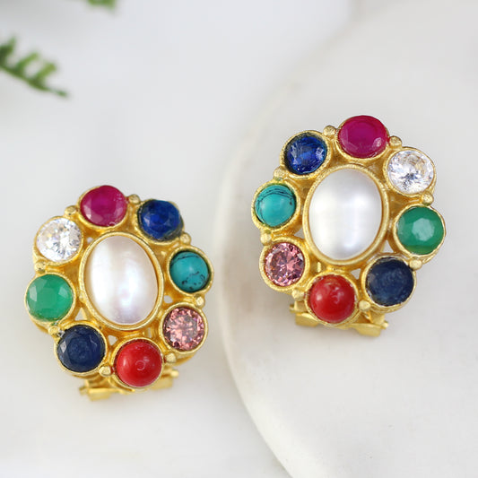 Multicolour Flower Stud Earring