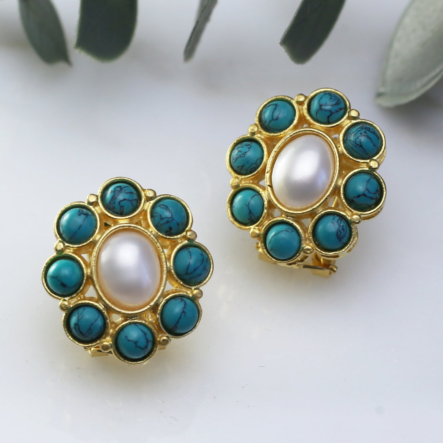 Turquoise Flower Stud Earring