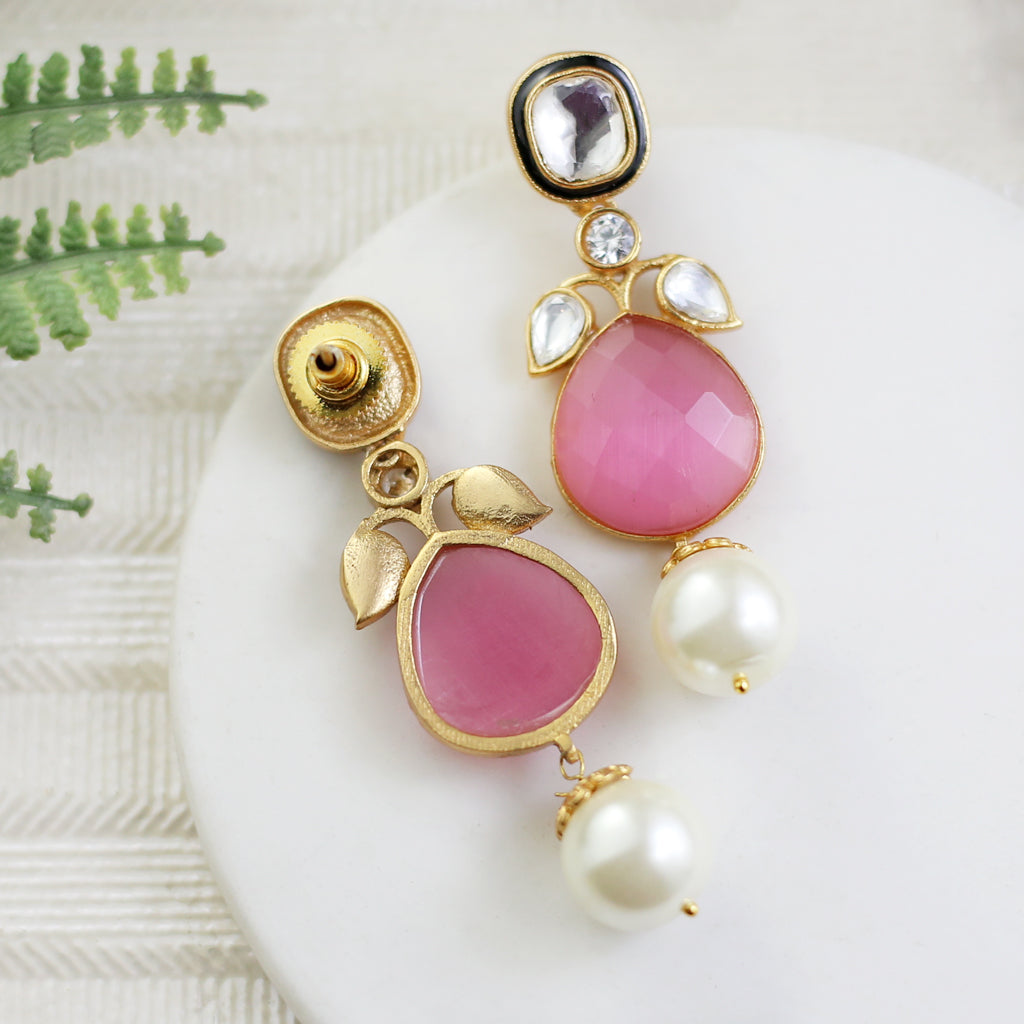 Pearl Pink Drop Earring