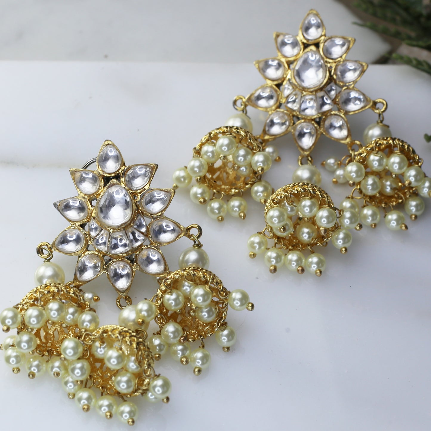 Kundan Statement Jhumki Earring