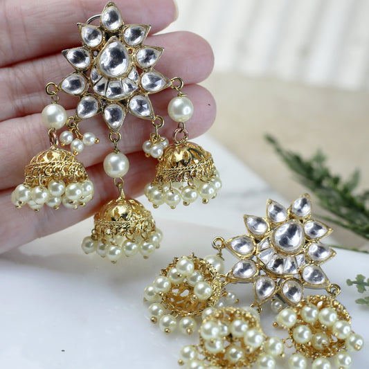 Kundan Statement Jhumki Earring