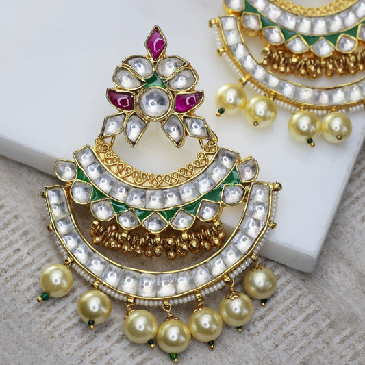 Multicolour Kundan Pearl Earring