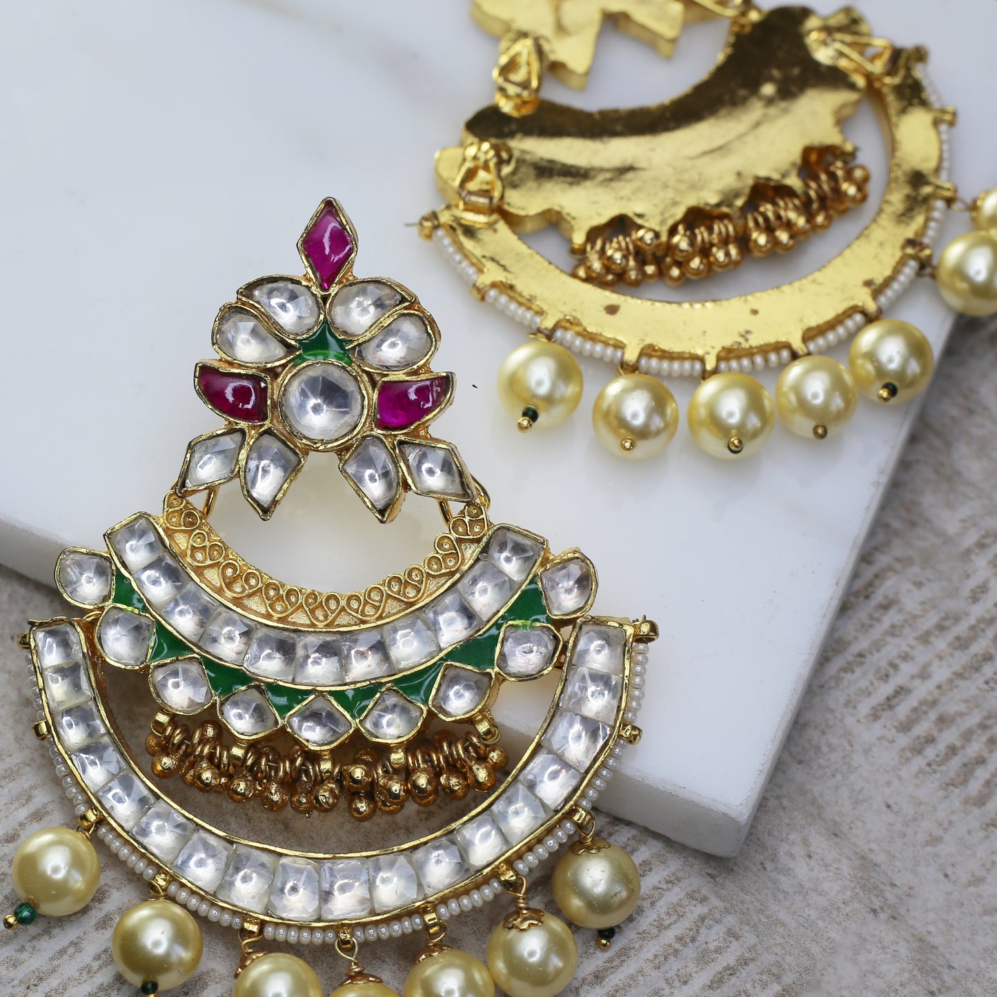 Multicolour Kundan Pearl Earring