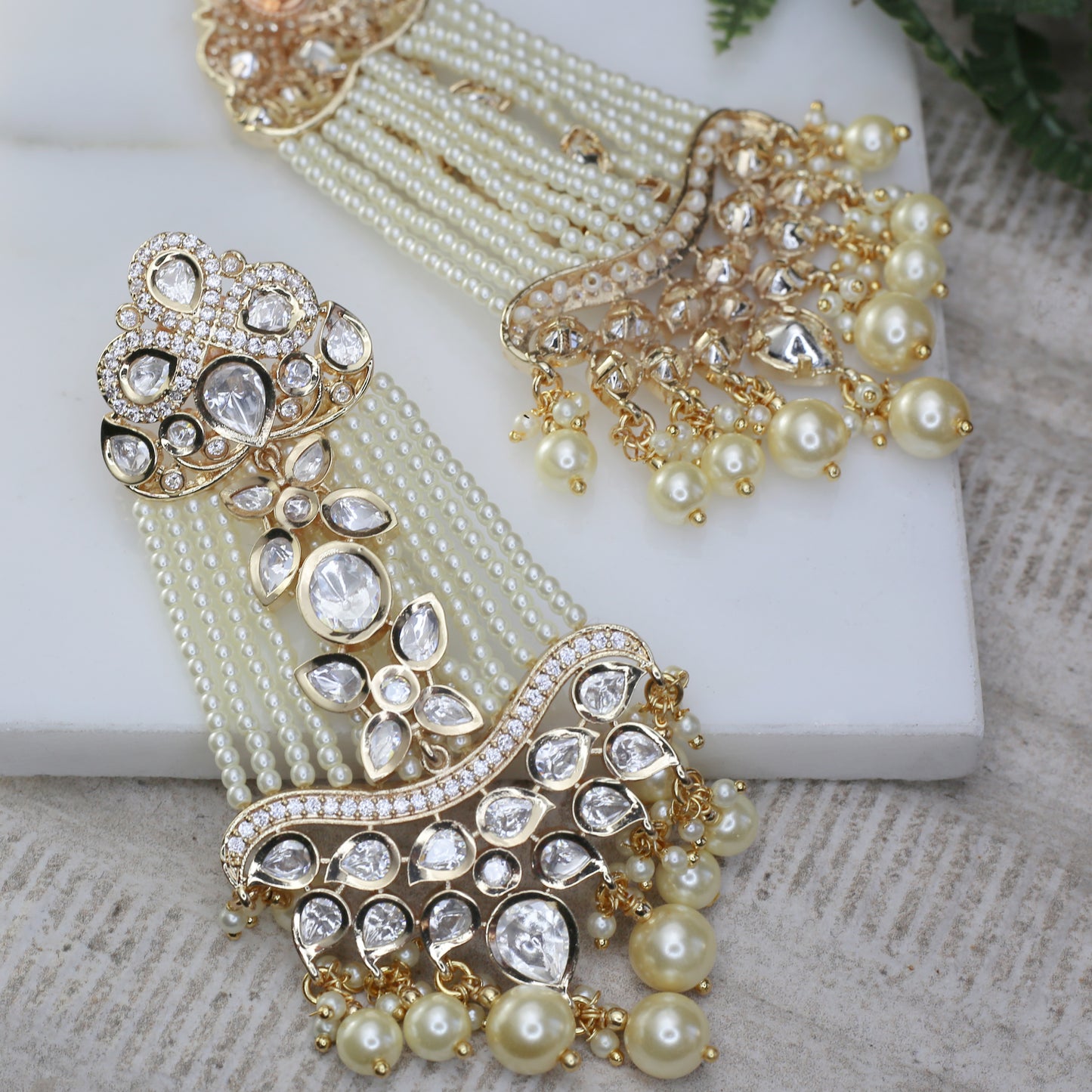 Kundan Statement Pearl Drop Earring