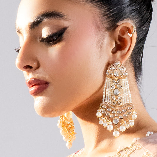 Kundan Statement Pearl Drop Earring