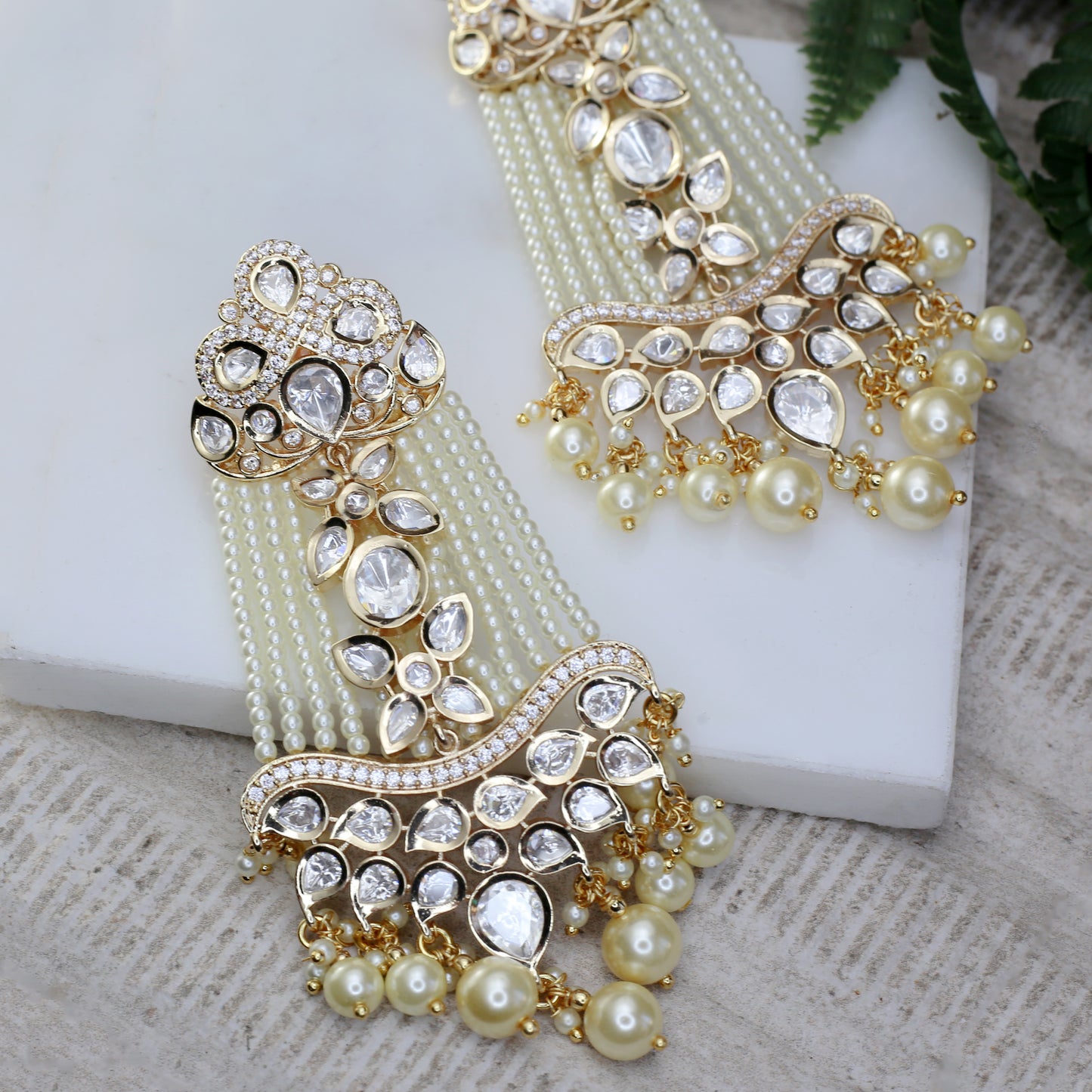 Kundan Statement Pearl Drop Earring