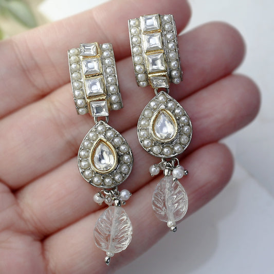White Statement Pearl Drop Earring