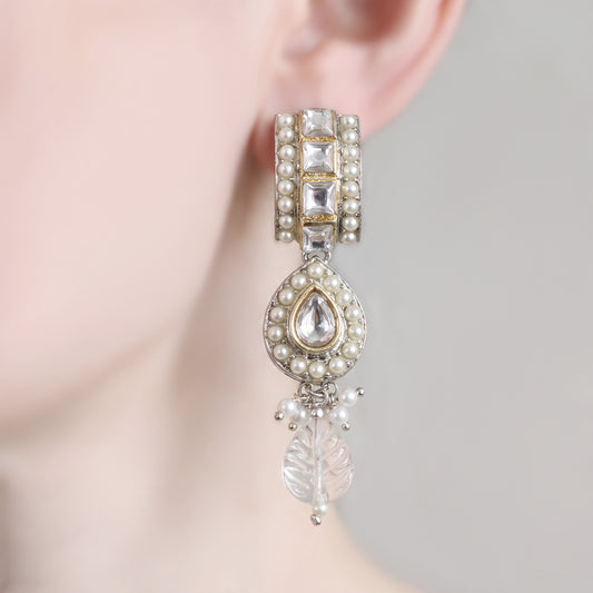 White Statement Pearl Drop Earring