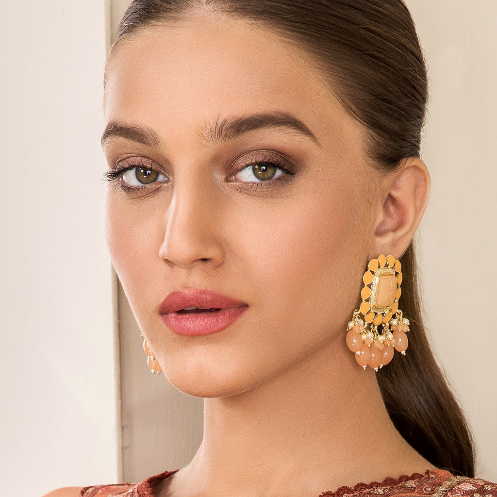 Peach Statement Drop Earring